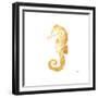 Gold Square Seahorse II-Julie DeRice-Framed Premium Giclee Print