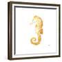 Gold Square Seahorse II-Julie DeRice-Framed Premium Giclee Print