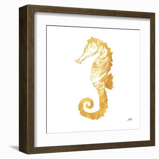 Gold Square Seahorse II-Julie DeRice-Framed Art Print