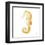 Gold Square Seahorse II-Julie DeRice-Framed Art Print