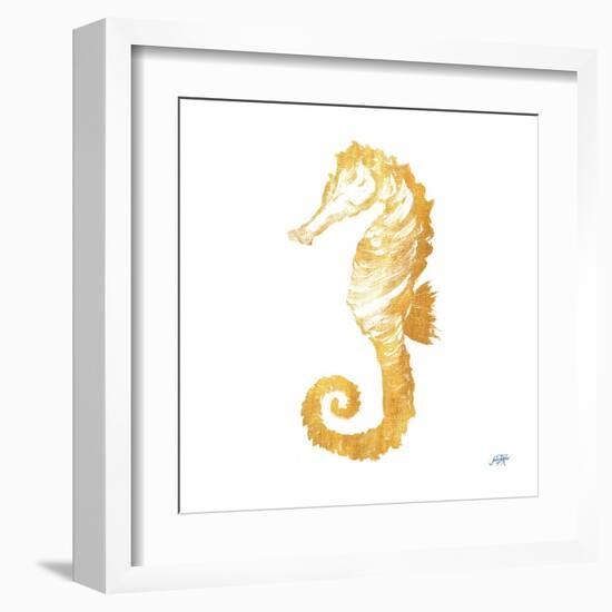 Gold Square Seahorse II-Julie DeRice-Framed Art Print