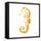 Gold Square Seahorse II-Julie DeRice-Framed Stretched Canvas