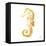 Gold Square Seahorse II-Julie DeRice-Framed Stretched Canvas