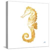 Gold Square Seahorse II-Julie DeRice-Stretched Canvas