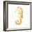 Gold Square Seahorse II-Julie DeRice-Framed Art Print