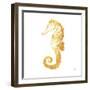 Gold Square Seahorse II-Julie DeRice-Framed Art Print