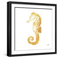 Gold Square Seahorse II-Julie DeRice-Framed Art Print