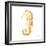 Gold Square Seahorse II-Julie DeRice-Framed Art Print