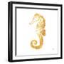 Gold Square Seahorse II-Julie DeRice-Framed Art Print