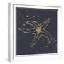 Gold Starfish III-Chris Paschke-Framed Art Print