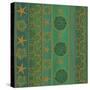 Gold Stars Green-Maria Trad-Stretched Canvas