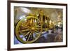 Gold State Coach in the Royal Mews, Buckingham Palace, London, South of England-null-Framed Art Print