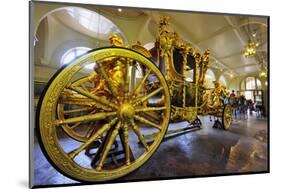 Gold State Coach in the Royal Mews, Buckingham Palace, London, South of England-null-Mounted Art Print