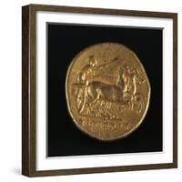 Gold Stater of Philip II Depicting Charioteer Driving Chariot, Verso, Greek Coins BC-null-Framed Giclee Print