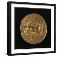 Gold Stater of Philip II Depicting Charioteer Driving Chariot, Verso, Greek Coins BC-null-Framed Giclee Print