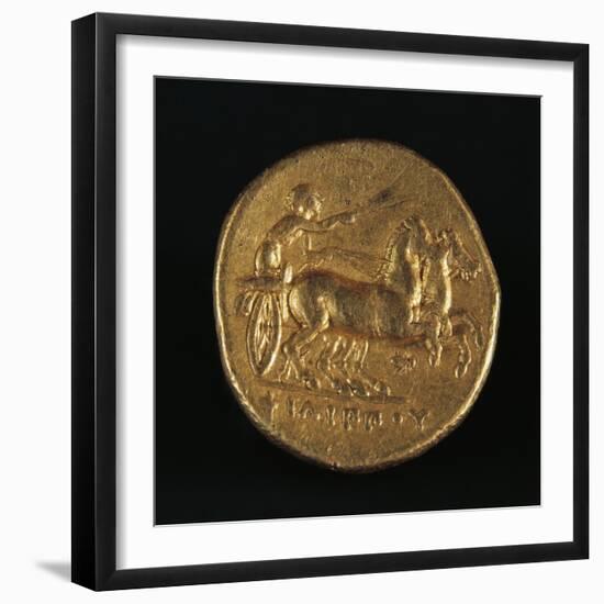 Gold Stater of Philip II Depicting Charioteer Driving Chariot, Verso, Greek Coins BC-null-Framed Giclee Print