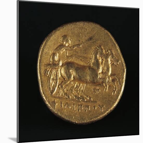 Gold Stater of Philip II Depicting Charioteer Driving Chariot, Verso, Greek Coins BC-null-Mounted Giclee Print