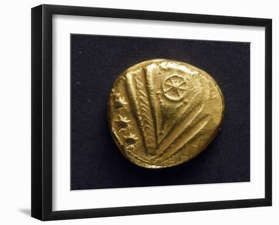 Gold Stater with Big Eye Surrounded by Stars, Recto, from Trier, Germany, Gallic Coins-null-Framed Giclee Print