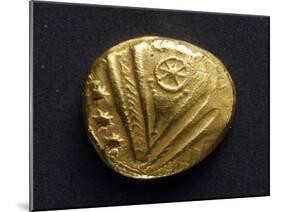 Gold Stater with Big Eye Surrounded by Stars, Recto, from Trier, Germany, Gallic Coins-null-Mounted Giclee Print