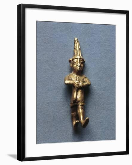 Gold Statuette of Male Divinity-null-Framed Giclee Print