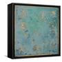 Gold Swirls on Blue-Patricia Pinto-Framed Stretched Canvas