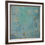 Gold Swirls on Blue-Patricia Pinto-Framed Art Print