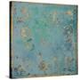 Gold Swirls on Blue-Patricia Pinto-Stretched Canvas