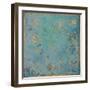 Gold Swirls on Blue-Patricia Pinto-Framed Art Print