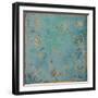 Gold Swirls on Blue-Patricia Pinto-Framed Art Print