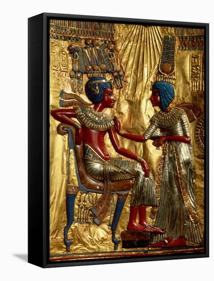 Gold Throne Depicting Tutankhamun and Wife, Egypt-Kenneth Garrett-Framed Stretched Canvas