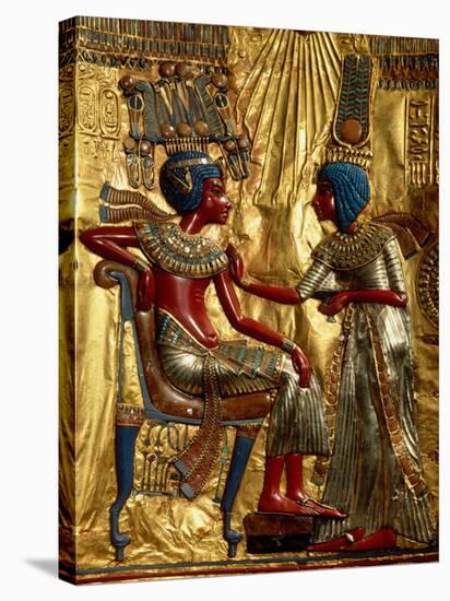 Gold Throne Depicting Tutankhamun and Wife, Egypt-Kenneth Garrett-Stretched Canvas