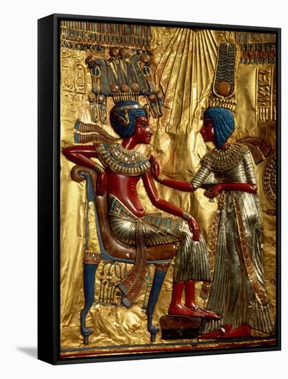 Gold Throne Depicting Tutankhamun and Wife, Egypt-Kenneth Garrett-Framed Stretched Canvas