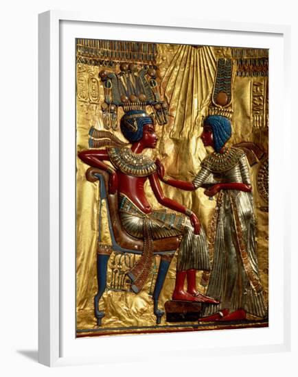 Gold Throne Depicting Tutankhamun and Wife, Egypt-Kenneth Garrett-Framed Premium Photographic Print