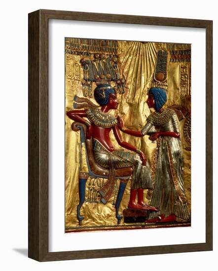 Gold Throne Depicting Tutankhamun and Wife, Egypt-Kenneth Garrett-Framed Photographic Print