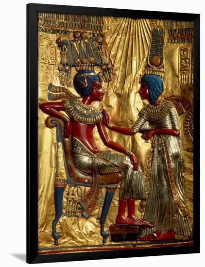 Gold Throne Depicting Tutankhamun and Wife, Egypt-Kenneth Garrett-Framed Photographic Print