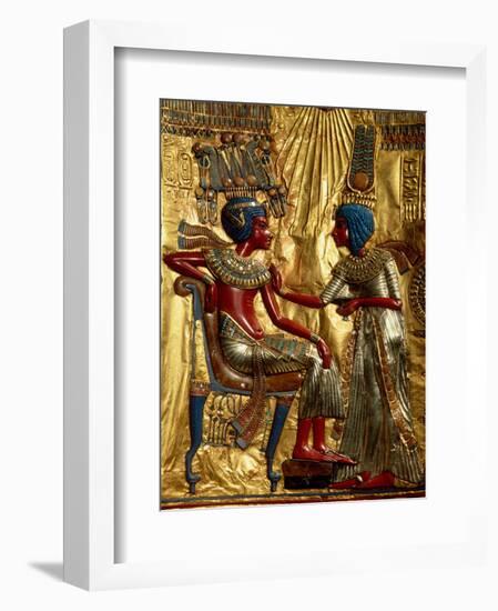 Gold Throne Depicting Tutankhamun and Wife, Egypt-Kenneth Garrett-Framed Photographic Print