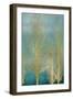 Gold Trees on Aqua Panel II-Kate Bennett-Framed Art Print