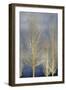 Gold Trees on Blue Panel II-Kate Bennett-Framed Art Print