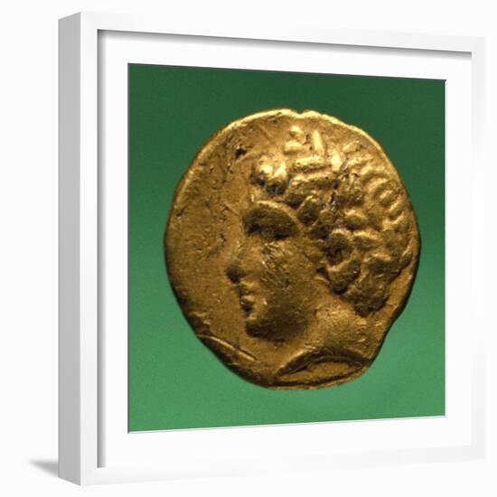 Gold Twelfth Stater of Philip II with Male Profile, Recto, Greek Coins BC-null-Framed Giclee Print