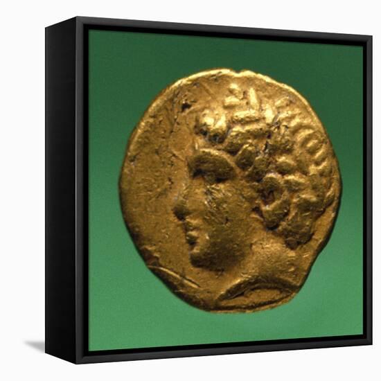 Gold Twelfth Stater of Philip II with Male Profile, Recto, Greek Coins BC-null-Framed Stretched Canvas