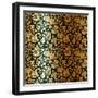 Gold Vintage Seamless Pattern with Garden Roses-Olga Korneeva-Framed Art Print