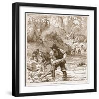 Gold Washing in California, from a Book Pub. 1896-American School-Framed Giclee Print