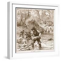 Gold Washing in California, from a Book Pub. 1896-American School-Framed Giclee Print