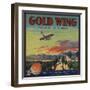 Gold Wing Brand - Fullerton, California - Citrus Crate Label-Lantern Press-Framed Art Print