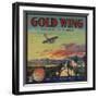 Gold Wing Brand - Fullerton, California - Citrus Crate Label-Lantern Press-Framed Art Print