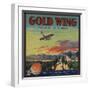 Gold Wing Brand - Fullerton, California - Citrus Crate Label-Lantern Press-Framed Art Print