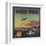 Gold Wing Brand - Fullerton, California - Citrus Crate Label-Lantern Press-Framed Art Print