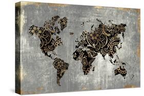 Gold World Map-Eva Watts-Stretched Canvas