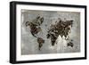 Gold World Map-Eva Watts-Framed Art Print