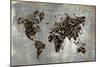 Gold World Map-Eva Watts-Mounted Art Print